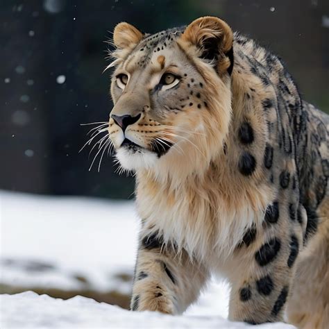 lion snow leopard hybrid.